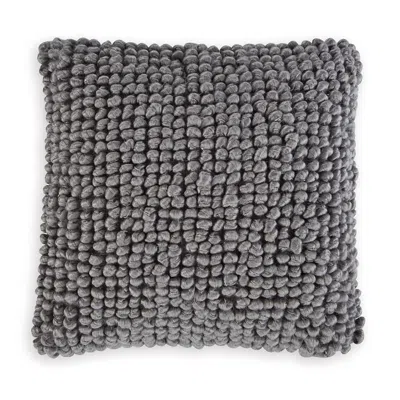 Hivvago Throw Pillow Set Of 4, 19 Inch, Looped Design, Textured Gray Polyester