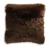 Hivvago Throw Pillow Set Of 4, 20 Inch, Faux Fur Polyester, Plush Textured Brown In Brown