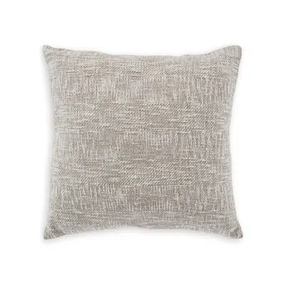 Hivvago Throw Pillow Set Of 4, 20 Inch Square, Brown And White Cotton Woven Texture In Gray