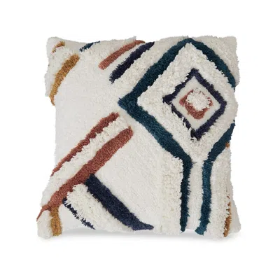 Hivvago Throw Pillow Set Of 4, 20 Inch, Whimsical Design, Boho Style, White, Blue In Multi