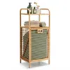 Hivvago Tilt-out Bamboo Laundry Hamper With 2-tier Shelf And Removable Liner-natural