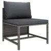 Hivvago Tim Outdoor Modular Middle Sofa Chair, Sectional, Gray Cushions Rattan