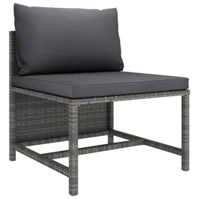 Hivvago Tim Outdoor Modular Middle Sofa Chair, Sectional, Gray Cushions Rattan