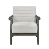 Hivvago Tira 32 Inch Accent Chair, Channel Stitched, White Velvet, Gray Solid Wood In Black
