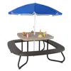 Hivvago Toddler Outdoor Activity Table With Adjustable And Collapsible Umbrella