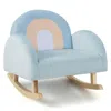 Hivvago Toddler Rocking Chair With Solid Rubber Wood Frame Soft Velvet Cover-blue