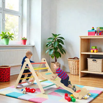 Hivvago Toddler Triangle Climber Playset - 3-in-1 Foldable Adventure Set In Multi