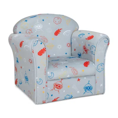 Hivvago Toddler Upholstered Armchair With Solid Wooden Frame And High-density Sponge Filling-gray In Blue