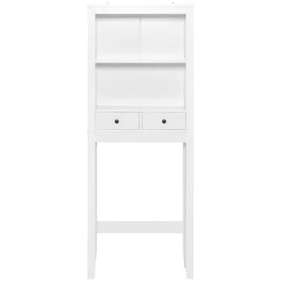 Hivvago Toilet Space Saver Bathroom Organizer Storage Shelf With Drawers In White