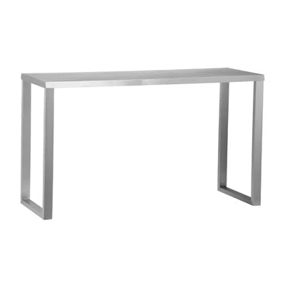 Hivvago Tom 53 Inch Console, Rectangular Top, Square Legs, Chrome Brushed Metal