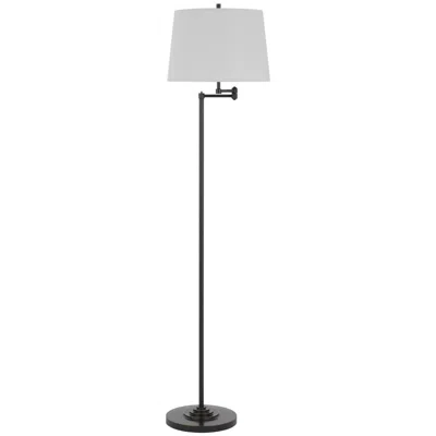 Hivvago Tomi 63 Inch Floor Lamp, Double Swing Arm, Bronze Metal, White Shade