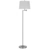 Hivvago Tomi 63 Inch Floor Lamp, Double Swing Arm, Brushed Steel, White Shade In White