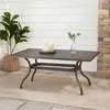 Hivvago Toni Outdoor Table, 67 Inch Rectangular Top, Lattice Bronze Aluminium In Brown