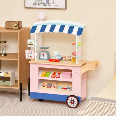 Hivvago Toy Cart Play Set With Pos Machine And Lovely Scale In Pink