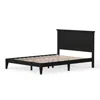 Hivvago Traditional Solid Oak Wooden Platform Bed Frame With Headboard In Black In Black
