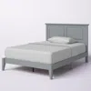Hivvago Traditional Solid Oak Wooden Platform Bed Frame With Headboard In Grey In Gray