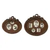 Hivvago Traditional Style Rustic Photo Frame In Ceramic, Set Of Two, Brown In Brown