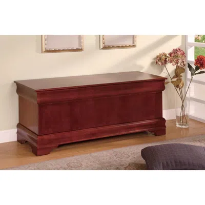 Hivvago Traditional Style Wooden Cedar Chest, Brown In Burgundy
