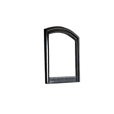 Hivvago Traditional Style Wooden Frame Dresser Mirror With Curved Top, Black