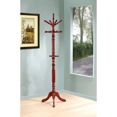 Hivvago Traditional Wooden Coat Rack With Spining Top, Brown