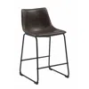 Hivvago Transitional Contoured Counter Height Stool, Dark Brown, Set Of 2
