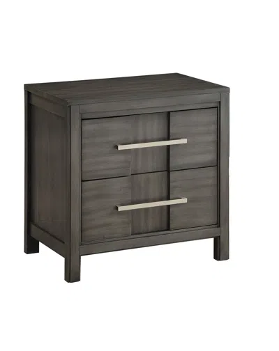 Hivvago Transitional Solid Wood Night Stand With Two Drawers, Gray