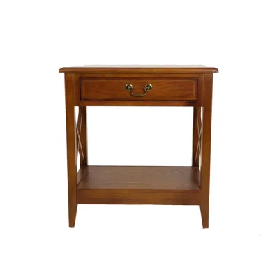Hivvago Transitional Style Nightstand With 1 Drawer And X Shape Sides, Brown