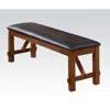 Hivvago Transitional Style Wood And Fabric Upholstery Bench With Padded Seat, Brown In Brown