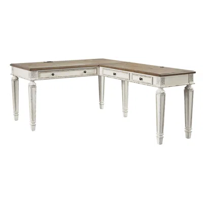 Hivvago Transitional Wooden Office Desk With Carvings And Drawers ...