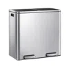 Hivvago Trash Can With 2 Compartments, 2 X 8-gallon Double Garbage Can, Trashbin With Lids In Gray