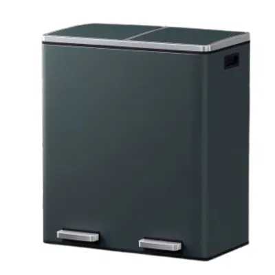 Hivvago Trash Can With 2 Compartments, 2 X 8-gallon Double Garbagecan, Trash Bin With Lids, In Green