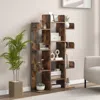 Hivvago Tree-shaped Bookshelf With 13 Compartments For Home Office-rustic Brown