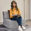 Hivvago Tri-fold Folding Chair Convertible Sleeper Bed-gray
