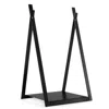 Hivvago Triangle Firewood Rack With Raised Base For Fireplace Fire Pit-black