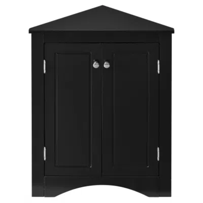 Hivvago Triangle Freestanding Cabinet With Adjustable Shelves - Black