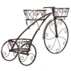 Hivvago Tricycle Plant Stand Flower Pot Cart Holder With 3 Hollowed Baskets