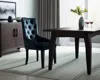 Hivvago Tufted Dark Blue And Black Upholstered Velvet Dining Parsons Chair In Blue