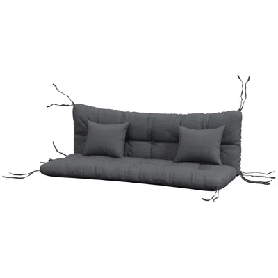 Hivvago Tufted Outdoor Bench Cushion With Back And Pillows In Gray