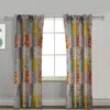 Hivvago Turin 63 Inch Window Curtains, Brushed Microfiber, Multicolor Patchwork