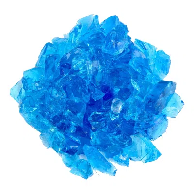 Hivvago Turquoise Round Reflective Fire Pit Glass In Blue
