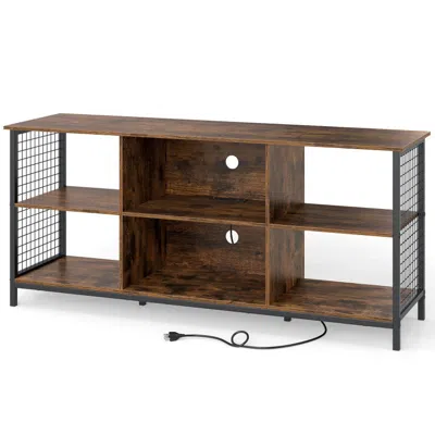 Hivvago Tv Stand For 65 Inch Tvs And Black In Brown
