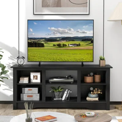 Hivvago Tv Stand For Up To 65 Inch Flat Screen Tvs With Adjustable Shelves For 18 Inch Electric Fireplace (n