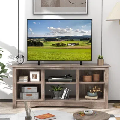 Hivvago Tv Stand For Up To 65 Inch Flat Screen Tvs With Adjustable Shelves For 18 Inch Electric Fireplace (n