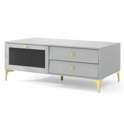 Hivvago Tv Stand With Compartment And Drawers For 55 Inch Tv-gray