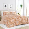 Hivvago Twin 2 Piece Clay And White Reversible Daisy Medallion Striped Comforter Set In Neutral