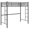 Hivvago Twin Loft Bed Frame With 2 Ladders Full-length Guardrail -black