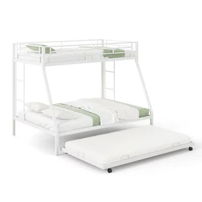 Hivvago Twin Over Full Bunk Bed Frame With Trundle For Guest Room