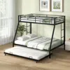 Hivvago Twin Over Full Bunk Bed Frame With Trundle For Guest Room-black