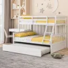 Hivvago Twin Over Full Convertible Bunk Bed With Twin Trundle-white