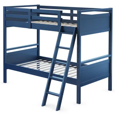 Hivvago Twin Over Twin Bunk Bed Convertible 2 Individual Beds Wooden - Espresso